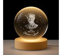 Personal Chic Personalised Memorial Crystal Ball Lamp with Photo - Forever Loved Mom and Dad - Photo snow globe, 3d crystal photo, personalised snow globe photo, personalised crystal ball (Model #1)