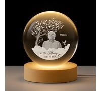Personal Chic Personalised Memorial Crystal Ball Lamp with Photo - I'm Always With You - Photo snow globe, 3d crystal photo, personalised snow globe photo, personalised crystal ball (Model #1)