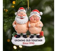 Personal Chic Personalised Ornament - Growing Old Together [3D Printing Effect] - Couples xmas gift, Personalised couple christmas decorations, Funny Acrylic Christmas Ornament for Couples (Model #1)