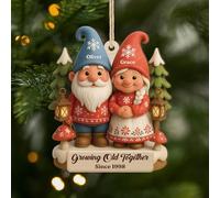 Personal Chic Personalised Ornament - Growing Old Together [3D Printing Effect] - Gift for couples xmas, 1 Layered Wooden Santa Claus, Christmas Ornament for Couples (Model #2)