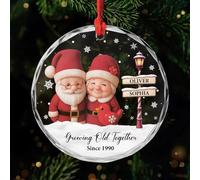 Personal Chic Personalised Ornament - Growing Old Together - Gift for couples xmas, personalised couple christmas decorations, Glass Xmas Ornament for Couples, glass christmas tree ornament (Model #4)