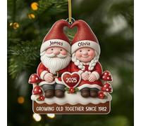 Personal Chic Personalised Ornament - Growing Old Together Since - Gift for couples xmas, personalised couple christmas decorations, reindeer christmas tree decorations (model #4)