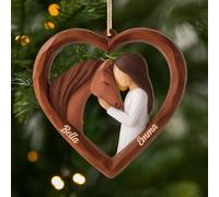 Personal Chic Personalised Ornament - Horses Leave Hoof Prints on Your Heart - Christmas decorations personalised, horse tree decoration, hanging decor xmas (Model #3)