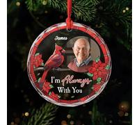 Personal Chic Personalised Ornament - I'm Always Here With You - personalised gifts from heaven, memorial christmas bauble, photo xmas baubles, personalised christmas decorations (Model #4)