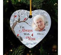 Personal Chic Personalised Ornament - I'm Always Here With You - personalised gifts from heaven, memorial christmas bauble, photo xmas baubles, personalised christmas decorations (Model #6)
