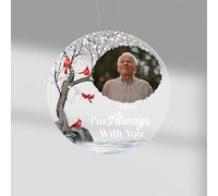 Personal Chic Personalised Ornament - I'm Always Here With You - personalised gifts from heaven, memorial christmas bauble, photo xmas baubles, personalised christmas decorations (Model #3)