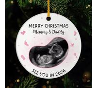 Personal Chic Personalised Ornament - Mum and Dad to be - Baby bump christmas bauble, Christmas hanging decor, Pregnant expecting parents xmas gifts, christmas decorations (Model #5)