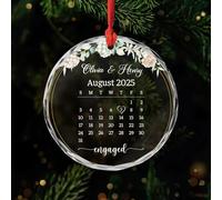 Personal Chic Personalised Ornament - The Day We Got Engaged - Engagement gifts, engagement gifts for couples, wedding ornament, wedding accessories, engaged decorations (Model #1)