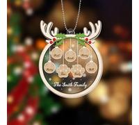 Personal Chic Personalised Ornament - The Family - Christmas tree decorations personalised, Hanging decor xmas, family xmas gifts, Personalised christmas bauble family (7 Kids)