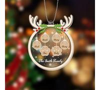 Personal Chic Personalised Ornament - The Family - Christmas tree decorations personalised, Hanging decor xmas, family xmas gifts, Personalised christmas bauble family (6 Kids)