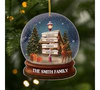 Personal Chic Personalised Ornament - Tree Ornament Acrylic with Family Names - Personalised christmas bauble family, Christmas tree decorations, Hanging decor xmas, family xmas gifts (model #2)