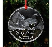 Personal Chic Personalised Ornament - Ultrasound for Mum to be - Baby bump christmas bauble, Christmas hanging decor, Pregnant expecting parents xmas gifts, christmas decorations (Model #3) (Model #1)