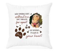 Personal Chic Personalised Pillow - Just Remember I'm Always in Your Heart - Custom photo cushion, dog memorial gifts, pet loss gift, losing a dog gifts, dog pillow personalised (Model #1)