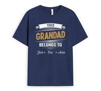 Personal Chic Personalised This Dad, Grandad Belongs to T-Shirt - Personalised Gift for Dad for Christmas, Father's Day, Birthday (7 Kids, Model #1)