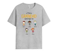 Personal Chic Personalised This Grandad/Grandma Belongs to T-Shirt - Personalised Gift for Christmas, Mother's Day, Father's Day, Birthday and Special Occasions (3 Kids, Model #2)