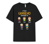 Personal Chic Personalised This Grandad/Grandma Belongs to T-Shirt - Personalised Gift for Christmas, Mother's Day, Father's Day, Birthday and Special Occasions (9 Kids, Model #5)