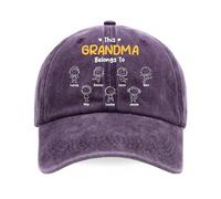 Personal Chic Personalised Washed Cotton Cap - Grandad with Grandkids Names - Grandad Hat, Personalised Caps for Men, Custom Hat, Denim Cap, Mens Caps, Dad Gift (7 Kids)