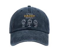 Personal Chic Personalised Washed Cotton Cap - This Dad Belongs to - Grandad Hat, Personalised Caps for Men, Custom Hat, Denim Cap, Mens Caps, Dad Cap, (3 Kids)