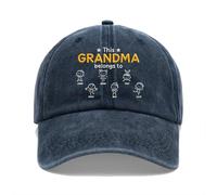 Personal Chic Personalised Washed Cotton Cap - This Dad Belongs to - Grandad Hat, Personalised Caps for Men, Custom Hat, Denim Cap, Mens Caps, Dad Cap, (6 Kids)