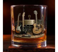 Personal Chic Personalised Whisky Glass - Guitar Studio - Guitar Studio Whiskey Glass, Engraved Whiskey Glasses for Men, Gifts for Rock Music Lovers, Custom Glass, dad Whiskey Glass (#Model 1)