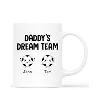 Personal Chic Personaliseg Grandad, Daddys Dream Team Mug - Personalised Gift for Dad for Father's Day, Personalised Gifts for Grandfather, Fathers Day Gift Ideas (2 Kids)