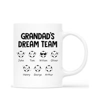 Personal Chic Personaliseg Grandad, Daddys Dream Team Mug - Personalised Gift for Dad for Father's Day, Personalised Gifts for Grandfather, Fathers Day Gift Ideas (7 Kids)
