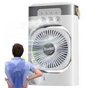 Personal Desktop Fan - ABS 26x16cm | Table Air Circulator | 3 Speed Adjustable Desk Fan | Cooling Fans With 7 Color Night Light Humidifier For Cubicle Office Bedroom Study Desk Accessories