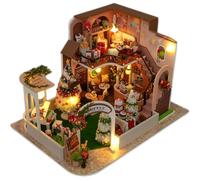 Personal Doll DIY Miniture House kit for adults,Miniture Cafe Kit, Wedding Anniversary Miniature Christmas Trees-Birthday Anniversary Present Christmas Decoration Gifts for Her (Christmas)