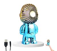 Personal Fan, Table Fan with Base Mount, Cosmonaut Pocket Fan, Handheld Cooling Fan, Desk Fan for Dormitory, USB Rechargeable Small Fan Tumotsit