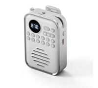 Personal FM Pocket Radio Portable with Bluetooth Speaker, Clip-on Mini FM Digital Radio Auto Scan Rechargeable Support TF Card TWS Pairing 5W Speaker Earphones Jack for Walking Jogging (White)