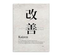Personal Growth Poster Kaizen Method for Continuous Improvement Canvas Wall Art Decor(Unframed,12x18inch(30x45cm))