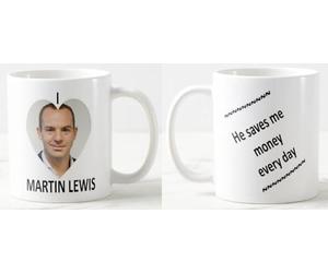 PERSONAL IDENTITY Ceramic Mug - I Love Martin Lewis HE Saves ME Money Every Day - Money Saving Expert Energy Bills tv Presenter Celebrity Mugs