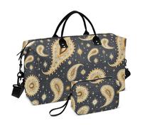 Personal Item Travel Bag Wasteland Punk Paisley Bronze Dark Blue Weekender Overnight Bag with Adjustable Strap for Workout Large Capacity bulto de para mujer
