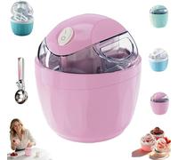 Personal Mini Ice Cream Machine 17-Cup, Small Home Ice Cream Maker with Freezer Bowl, Quick 15-Minute Preparation for Frozen Yogurt, Sorbet & Ice Cream Pink