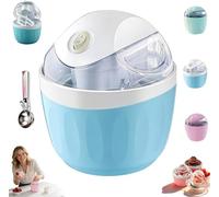Personal Mini Ice Cream Machine 17-Cup, Small Home Ice Cream Maker with Freezer Bowl, Quick 15-Minute Preparation for Frozen Yogurt, Sorbet & Ice Cream Blue