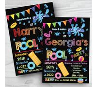 Personal Moments 10 Personalised Birthday Invitations Swimming Pool Party Girl Boy + Envelopes