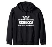Personal Name Personalized Rebecca Zip Hoodie