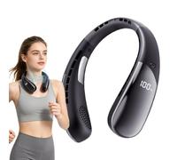 Personal Neck Fan LED Display Rechargeable 6 Speeds with | Portable Wearable Battery Powered Fan For Men Women Outdoor Hiking Fishing Cycling Running Spy