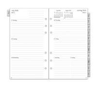 Personal Organiser Diary Refill 2026 2027, Aug to Jul, Week on 2 Pages with Monthly Tabs, Notes, Contact, 6 Hole, Personal A6 Academic Mid Year Calendar 26/27, Weekly Planner Inserts, 9.5x17.1cm