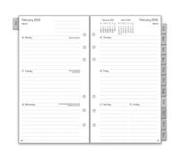 Personal Organiser Refill 2026, Annual Monthly & Weekly Diary Inserts with Tabs, Password, Notes, Contact, 1 Week on 2 Pages, 6 Hole Planner, January-December, 100 GSM, 9.5x17.1cm