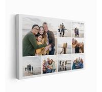 Personal Personalised Canvas Photo Collage Frame - Add Up To 10 Photos & Custom Text - Choose The personalised Photo Gifts Colour, Font Style & Text Colour - Canvas Prints Gifts (9 Photos)