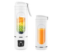 Personal Portable Blender, 500ml Travel Blender for Smoothies, Shakes & Juice, Cordless with 4 Blades & 3 Speed Modes, High-Power Rechargeable (White)