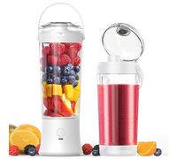 Personal Portable Blender for Shakes and Smoothies,TopEsct 500ml Powerful Cordless Mini Blender Juicer,USB Rechargeable with 6 Ultra-sharp Blades for Travel,Office & Sports(White)