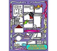 Personal Poster Sets (2nd Grade): All About Me Fill In Graphic Organizers for Back to School Season on the First Day of School - Ice Breaker Game ... Share with the Whole Class (8.5 x 11 inch)