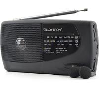 Personal Radio 3-Band Black Plastic 15.5x3.5x8cm MW/FM+ With Earphones & Handle