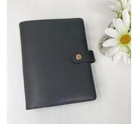 Personal Ring Binder, Refillable Planner, Personal Size Filofax Compatible Black Organiser, Compact Size, 25mm Ring Mechanism.