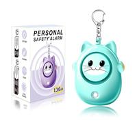 Personal Safety Alarm Keychain, 130dB Loud Siren, LED Light, Cute Cat Design Security Device for Women, Children, Elderly