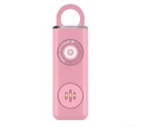Personal Safety Alarm Strobe Light, 10.2 * 5.5 * 1.7cm Rechargeable 130DB Personal Safety Alarm With SOS Light - Lightweight(Pink)