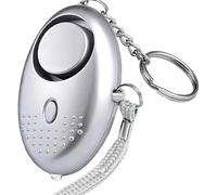 Personal Security Alarm Keychain with LED Light - 140dB Emergency Self-Defense Alarm for Women, Kids & Elderly - Police Approved Safety Device for Attack & Theft Prevention (Silver)