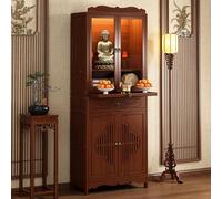 Personal Shrine Altar Table with Pull-Out Storage Board for Meditation, Prayer, and Home Use